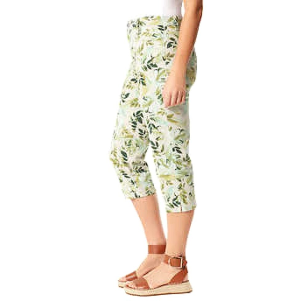 NWT Gloria Vanderbilt High Rise Cotton Floral Amanda Capri - Picture 3 of 5